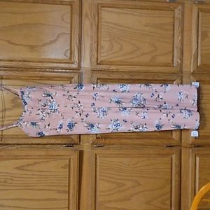 Pink with blue flower jumpsuit